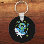 Planet Shark Earth Day Environmental Animal Conser Sleutelhanger (Voorkant)