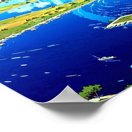 Planet Skies - Exotisch landschap Illustratie Stij Poster (Hoek)