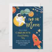 Planet Solar Space Twee: Moon Invitation Kaart (Voorkant)