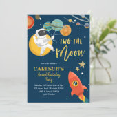 Planet Solar Space Twee: Moon Invitation Kaart (Staand voorkant)