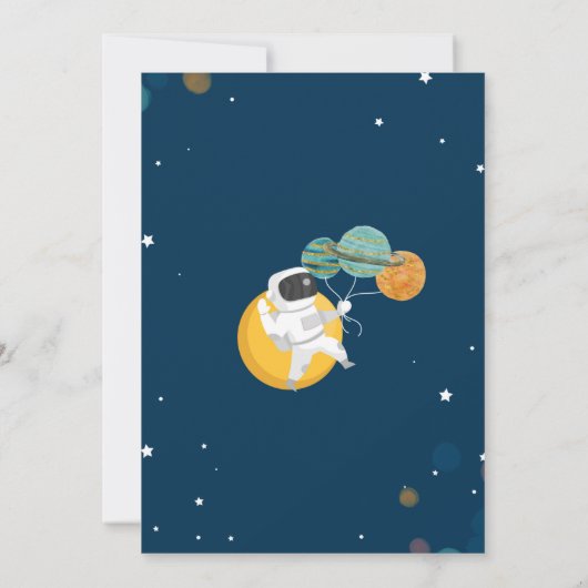 Planet Solar Space Twee: Moon Invitation Kaart (Achterkant)