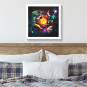 Planet Solar System Sun Moon Jupiter Illustratie Canvas Afdruk (Insitu (Slaapkamer))