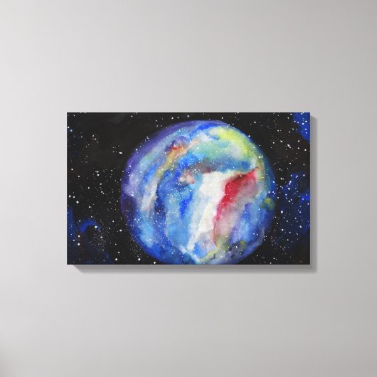 Planet Space Stars Single Canvas Afdruk (Voorkant)