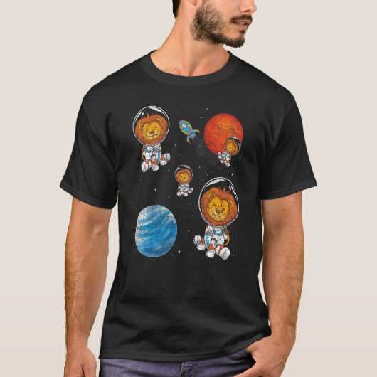 Planet Space Travel Rocket Africa Animal Astronaut T-shirt (Voorkant)