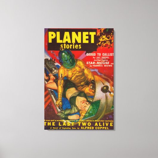Planet Stories Magazine Cover 5 Canvas Afdruk (Voorkant)