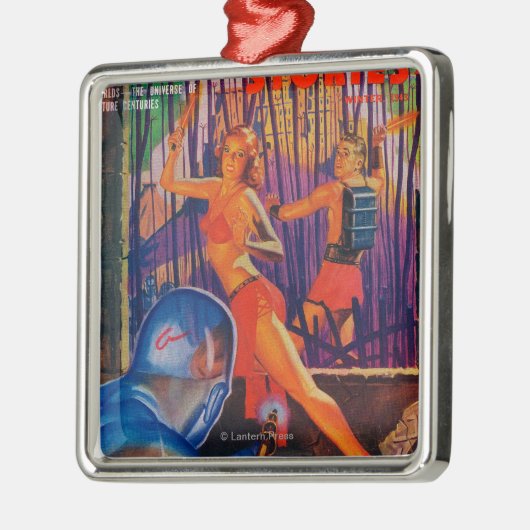 Planet Stories Magazine Hoesje 3 Metalen Ornament (Links)