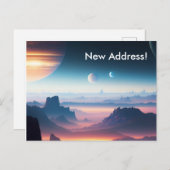 Planet Surface Planet Moons Nieuw Adres Briefkaart (Voorkant / Achterkant)