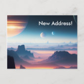 Planet Surface Planet Moons Nieuw Adres Briefkaart (Voorkant)