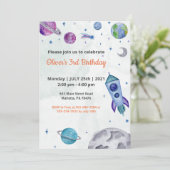 Planet Theme Boy Birthday Kaart (Staand voorkant)