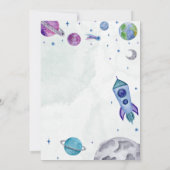 Planet Theme Boy Birthday Kaart (Achterkant)