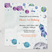 Planet Theme Boy Birthday Kaart (Voorkant / Achterkant)