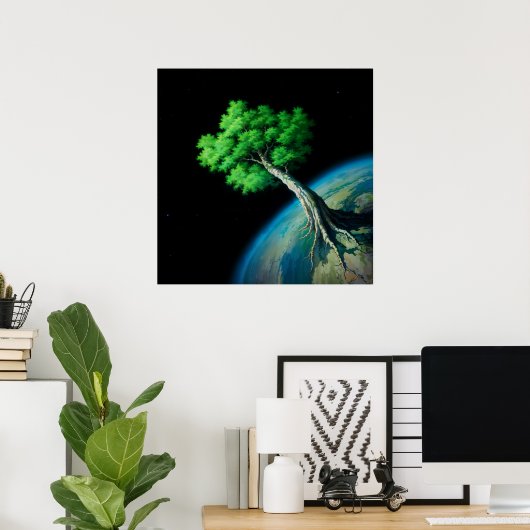 Planet Tree - Fantasy Art Design Poster (Thuiskantoor)