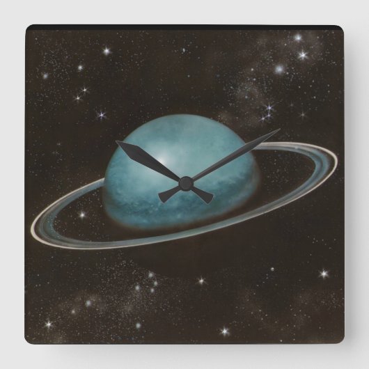 Planet Uranus Astronomy-lovers Wall Clock Vierkante Klok (Voorkant)