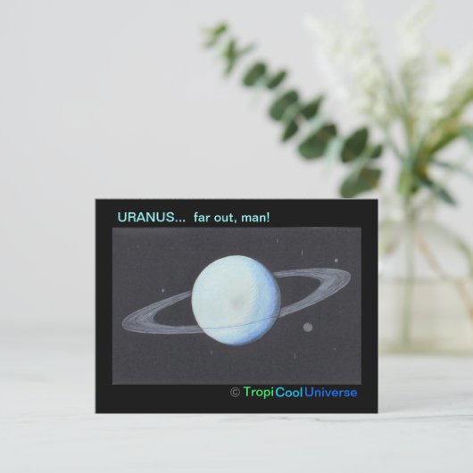 Planet URANUS briefkaart (Staand voorkant)