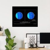 Planet Uranus en het is Moon Ariel van de Hubble Poster (Thuiskantoor)