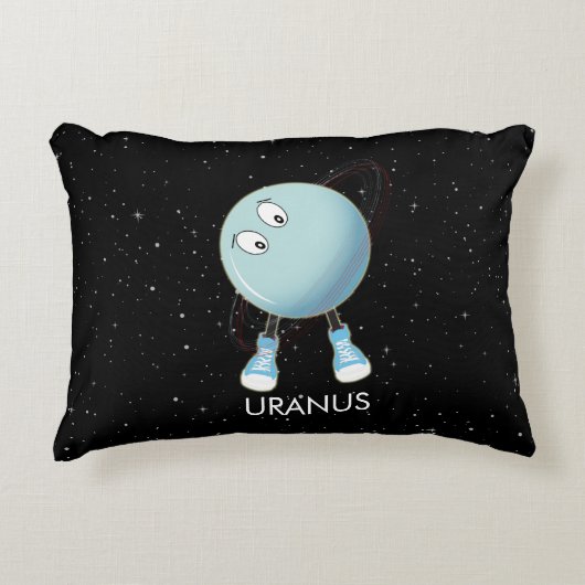 Planet Uranus en sterren Accent Kussen (Voorkant)