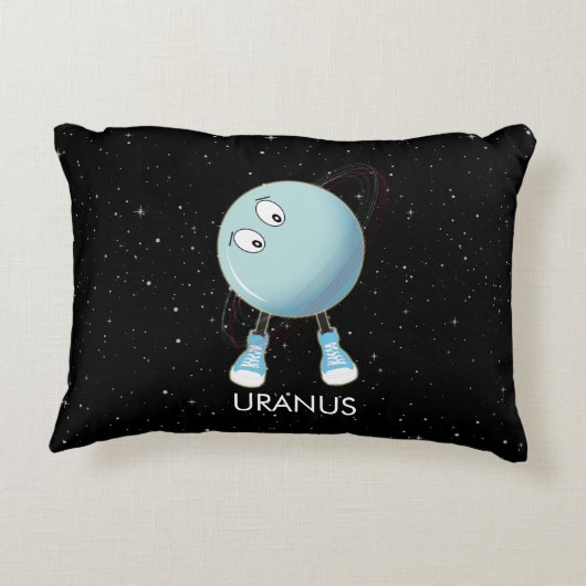 Planet Uranus en sterren Accent Kussen (Achterkant)