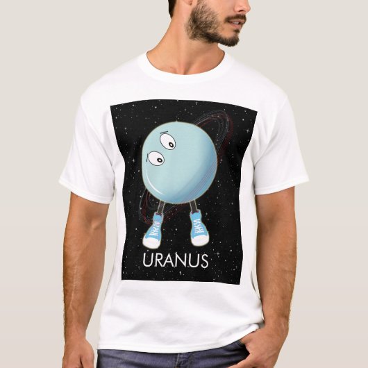 Planet Uranus en sterren T-shirt (Voorkant)