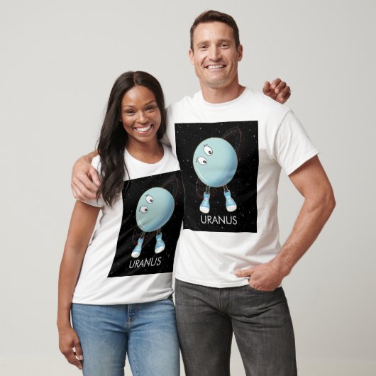Planet Uranus en sterren T-shirt (Unisex)