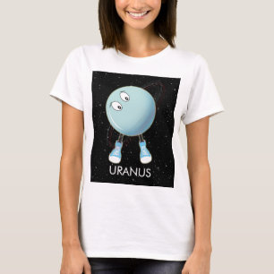 Planet Uranus en sterren T-shirt