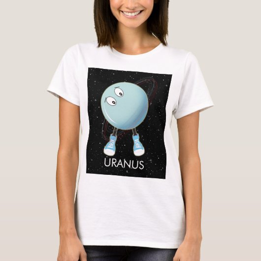 Planet Uranus en sterren T-shirt (Voorkant)