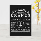 Planet Uranus Gedetailleerd Astronomisch Symbool Kaart (Gele Bloem)