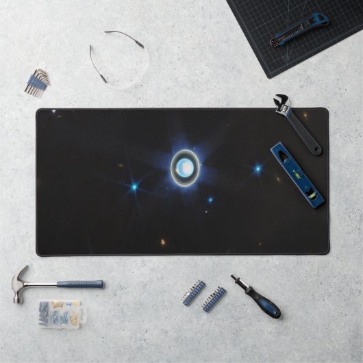 Planet Uranus met Afbeelding van Rings en Moons JW Bureaumat (Werkstation)