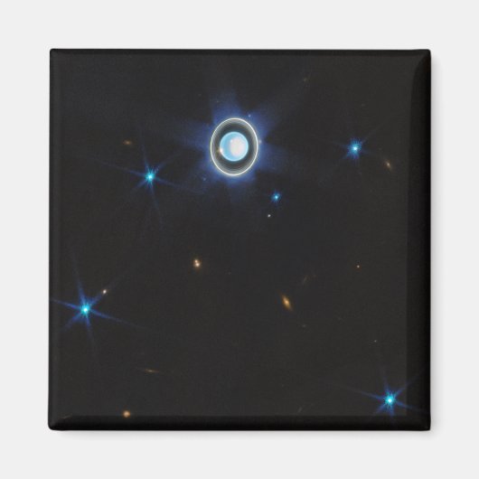 Planet Uranus met Afbeelding van Rings en Moons JW Magneet (Voorkant)
