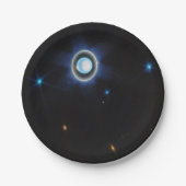 Planet Uranus met Afbeelding van Rings en Moons JW Papieren Bordje (Voorkant)
