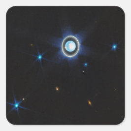 Planet Uranus met Afbeelding van Rings en Moons JW Vierkante Sticker