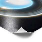 Planet Uranus met Afbeelding van Rings JWST Foto Afdruk (Hoek)