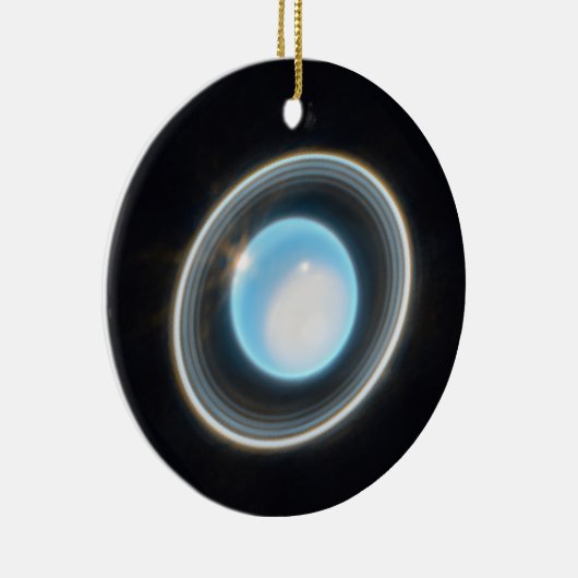 Planet Uranus met Afbeelding van Rings JWST Keramisch Ornament (Rechts)