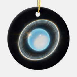 Planet Uranus met Afbeelding van Rings JWST Keramisch Ornament