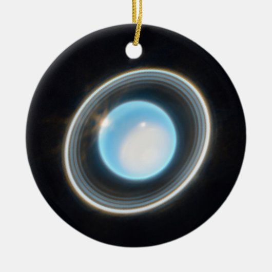 Planet Uranus met Afbeelding van Rings JWST Keramisch Ornament (Voorkant)