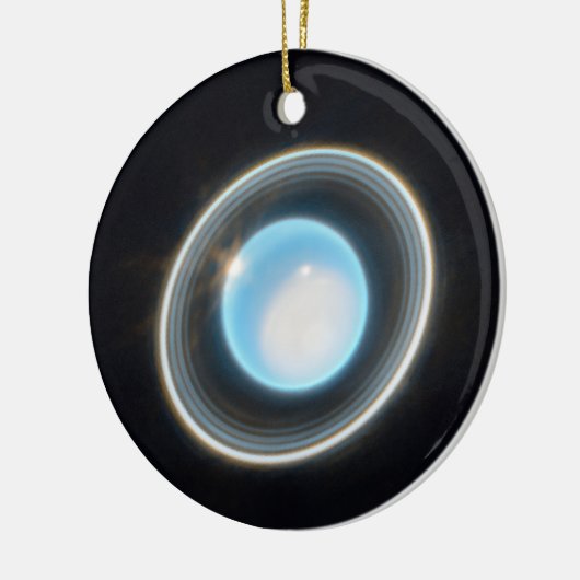 Planet Uranus met Afbeelding van Rings JWST Keramisch Ornament (Links)