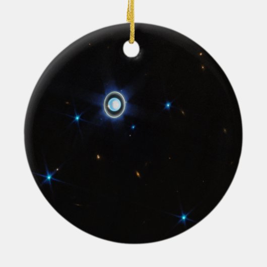 Planet Uranus met Afbeelding van Rings JWST Keramisch Ornament (Achterkant)