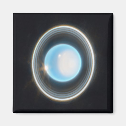 Planet Uranus met Afbeelding van Rings JWST Magneet (Voorkant)