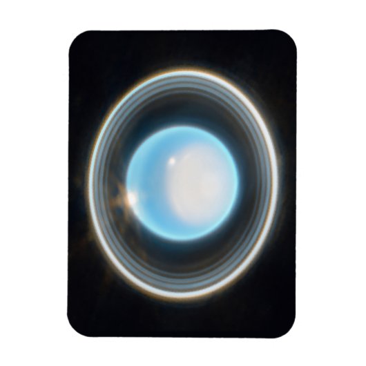 Planet Uranus met Afbeelding van Rings JWST Magneet (Verticaal)