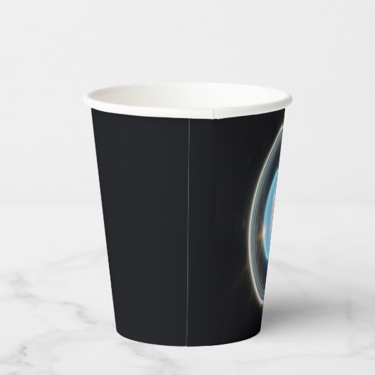 Planet Uranus met Afbeelding van Rings JWST Papieren Bekers (Rechts)