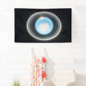 Planet Uranus met Afbeelding van Rings JWST Spandoek (Insitu)