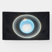 Planet Uranus met Afbeelding van Rings JWST Spandoek (Horizontaal)