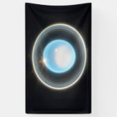 Planet Uranus met Afbeelding van Rings JWST Spandoek (Verticaal)