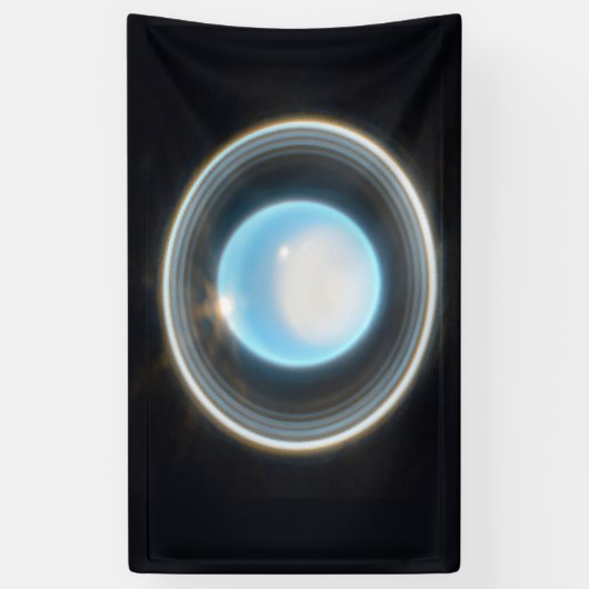 Planet Uranus met Afbeelding van Rings JWST Spandoek (Verticaal)