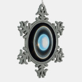 Planet Uranus met Afbeelding van Rings JWST Tin Sneeuwvlok Ornament (Links)