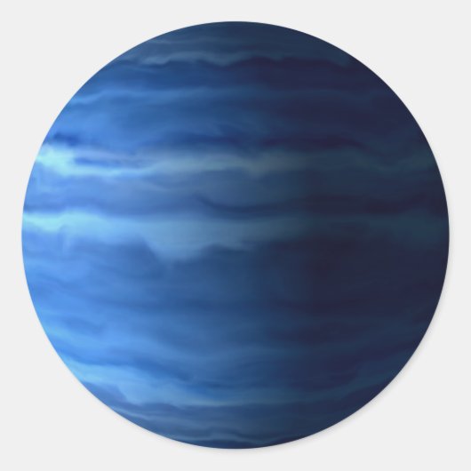 PLANET URANUS v2 (zonnestelsel) ~ Ronde Sticker (Voorkant)