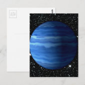 PLANET URANUS v.2 sterren achtergrond (zonnestelse Briefkaart (Voorkant / Achterkant)