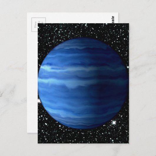 PLANET URANUS v.2 sterren achtergrond (zonnestelse Briefkaart (Voorkant / Achterkant)