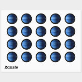 PLANET URANUS v.2 sterren achtergrond (zonnestelse Ronde Sticker (Vel)