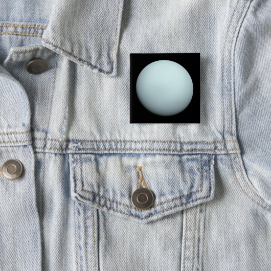 Planet Uranus Vierkante Button 5,1 Cm (In situ)
