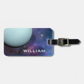 Planet Uranus Zonnestelsel Ruimte Paarse Melkweg Bagagelabel (Voorkant horizontaal)